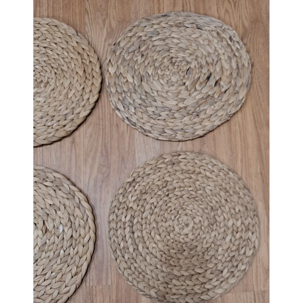6 Braided Natural Wicker Water Hyacinth Placemats 15